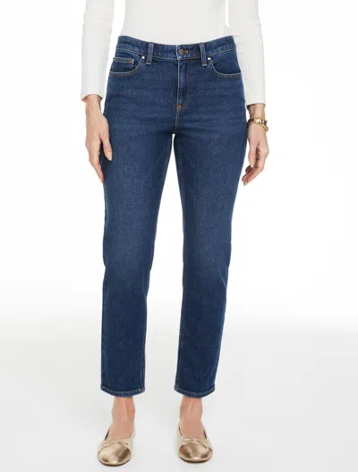 Talbots Plus Petite - Slim Straight Ankle Jeans - Lilies Wash - 16  In Blue