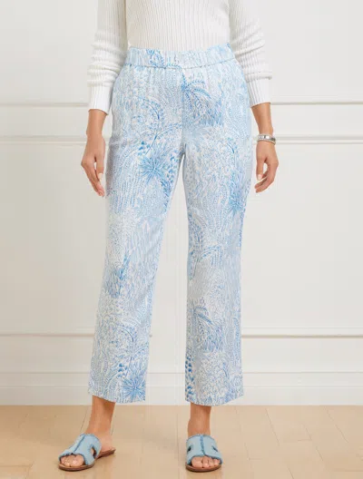 Talbots Plus Petite - Slim Leg Crop Pants - Blissful Meadow - Royal Blue/lakeside Blue - 1x  In Royal Blue,lakeside Blue