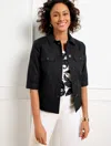 Talbots Plus Size - Slub Twill Jacket - Black - 18  In Black