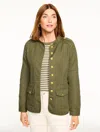Talbots Plus Petite - Slub Twill Military Jacket - Burnt Olive - 1x - 100% Cotton  In Brown