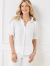 Talbots Plus Petite - Smocked Gauze Top - White - 3x - 100% Cotton