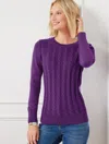 Talbots Soft Cable Knit Crewneck Sweater - Rich Amethyst - 2x