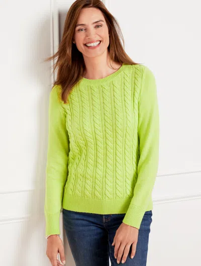 Talbots Soft Cable Knit Crewneck Sweater - Sharp Green - 2x
