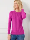 Talbots Soft Cable Knit Crewneck Sweater - Vivid Berry - 3x