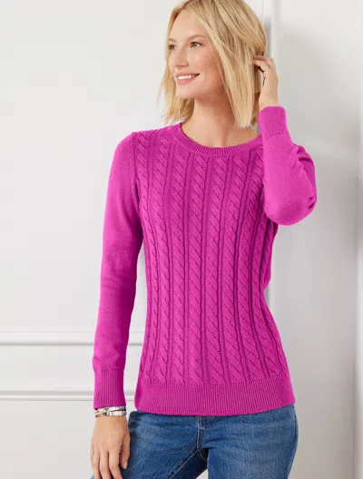 Talbots Soft Cable Knit Crewneck Sweater - Vivid Berry - 3x