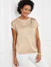 Talbots Plus Petite - Soft Satin Charmeuse Top - Classic Taupe - 2x