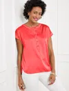 Talbots Plus Petite - Soft Satin Charmeuse Top - Fruit Punch - 3x