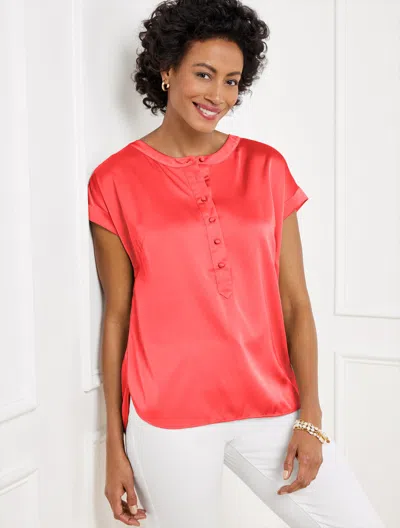 Talbots Plus Petite - Soft Satin Charmeuse Top - Fruit Punch - 3x