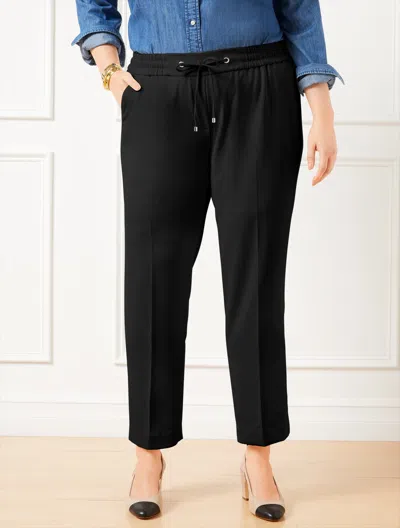 Talbots Plus Petite - Straight Ankle Crepe Pants - Black - 2x