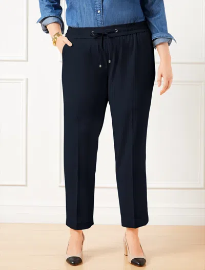 Talbots Plus Petite - Straight Ankle Crepe Pants - Blue - 2x