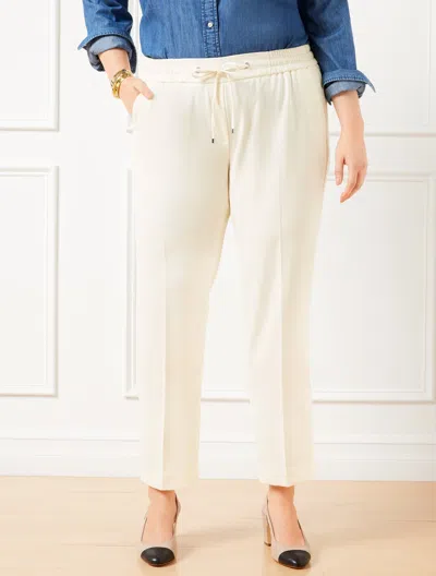 Talbots Plus Petite - Straight Ankle Crepe Pants - Ivory - 3x