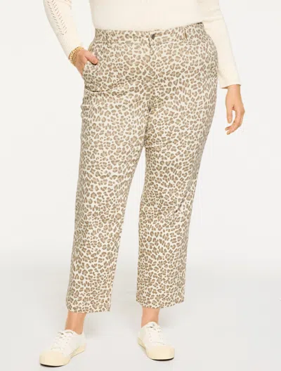 Talbots Plus Petite - Straight Ankle Jeans - Alluring Leopard - Ivory/cobblestone - 18