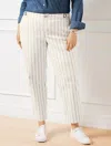 Talbots Plus Petite - Straight Ankle Jeans - Hillside Stripe - Ivory/grey - 14  In Ivory,grey
