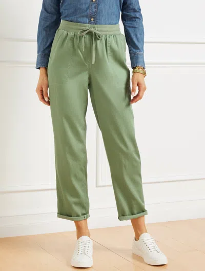 Talbots Plus Petite - Straight Ankle Relaxed Pull-on Pants - Loden Frost - 1x  In Green