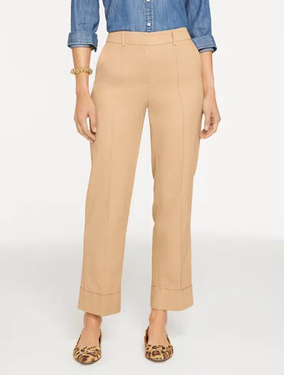 Talbots Plus Petite - Straight Ankle Twill Pants - Sesame - 16  In Brown