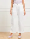 Talbots Plus Petite - Straight Ankle Washed Linen Pants - White - 22