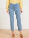 Talbots Plus Petite - Straight Crop Embroidered Jeans - Tossed Lemon - Light Wash - 20