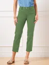 Talbots Plus Petite - Straight Crop Jeans - Garment Dyed - Olive Grove - 20  In Olive Grove