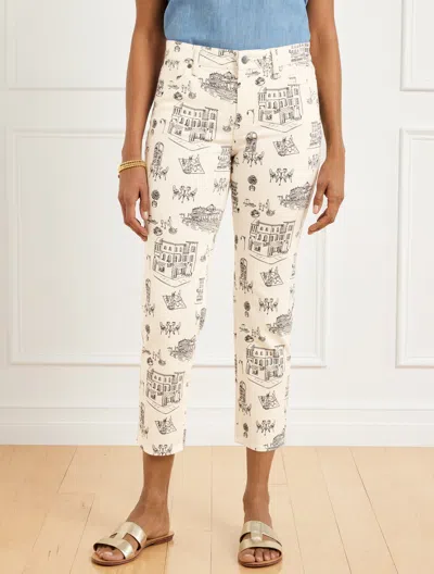 Talbots Plus Petite - Straight Crop Jeans - Romantic Views - Ivory/black - 18
