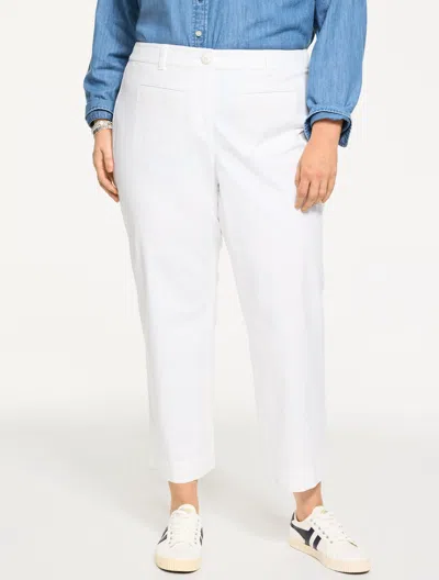 Talbots Plus Petite - Straight Crop Ottoman Pants - White - 22