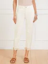 Talbots Plus Petite - Straight Crop Scallop Hem Jeans - Ivory - 20