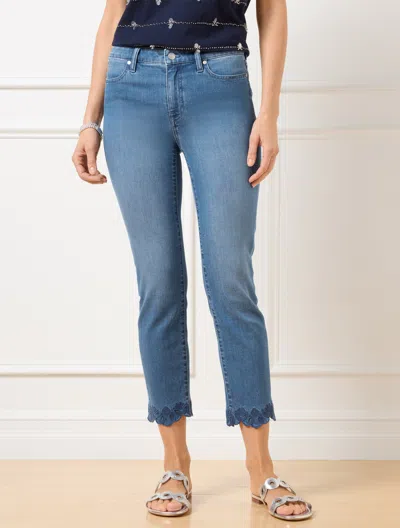 Talbots Plus Petite - Straight Crop Scallop Hem Jeans - Martina Wash - 18