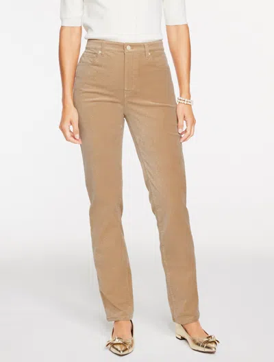 Talbots Plus Petite - Straight Leg Corduroy Pants - Safari Sand - 18  In Brown