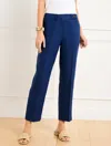 Talbots Plus Petite - Straight Leg Irish Linen Pants - Bright Navy Blue - 16