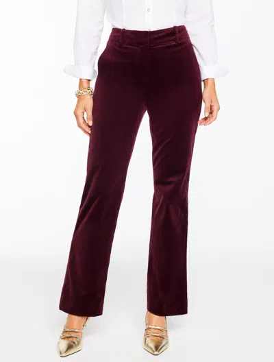 Talbots Plus Petite - Straight Leg Plush Velveteen Pants - Rich Burgundy - 18