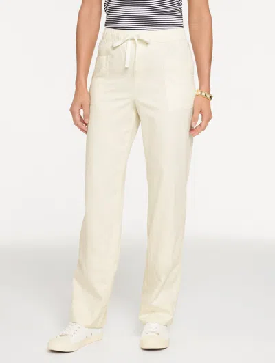 Talbots Plus Petite - Straight Leg Pull-on Pants - Ivory - 3x  In White