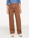 Talbots Plus Petite - Straight Leg Pull-on Pants - Jasper - 2x  In Brown