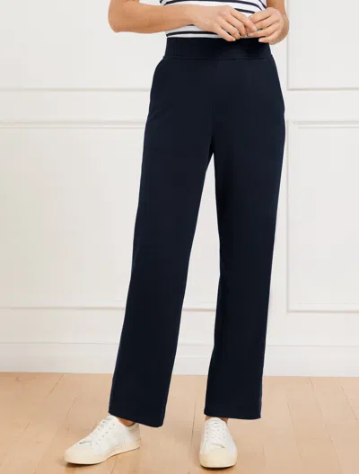 Talbots Plus Petite - Straight Leg Seaside French Terry Pants - Blue - X