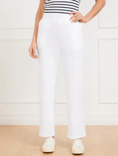 Talbots Plus Petite - Straight Leg Seaside French Terry Pants - White - 2x