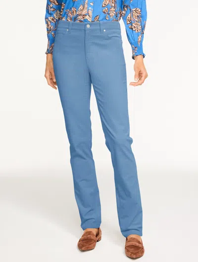 Talbots Plus Petite - Straight Leg Stretch Corduroy Pants - Blue Slate - 22