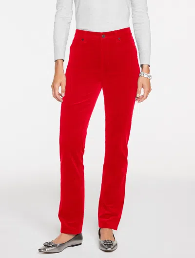 Talbots Plus Petite - Straight Leg Stretch Corduroy Pants - Red - 20