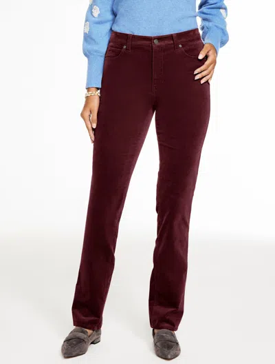 Talbots Plus Petite - Straight Leg Stretch Corduroy Pants - Rich Burgundy - 22