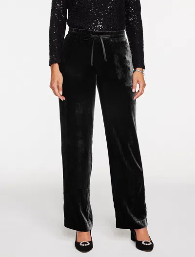 Talbots Plus Petite - Straight Leg Velvet Pull-on Pants - Black - 3x
