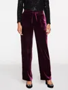 Talbots Plus Petite - Straight Leg Velvet Pull-on Pants - Rich Burgundy - 1x  In Purple