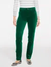 Talbots Plus Petite - Straight Leg Velveteen Pants - Highland Green - 20