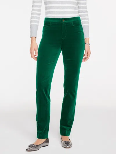 Talbots Plus Petite - Straight Leg Velveteen Pants - Highland Green - 20