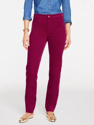 Talbots Plus Petite - Straight Leg Velveteen Pants - Warm Cranberry - 22  In Burgundy