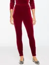 Talbots Plus Petite - Stretch Velvet Leggings - Chambord - 3x  In Burgundy
