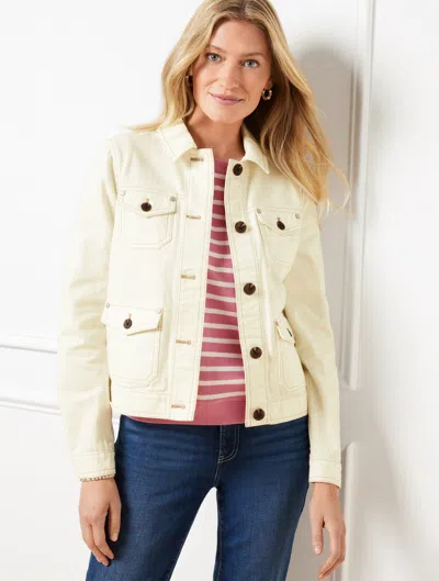 Talbots Plus Petite - Studio Chore Jacket - Ivory - 3x - 100% Cotton  In White