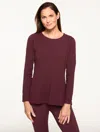 Talbots Plus Petite - Supersoft Jersey Crewneck T-shirt - Rich Burgundy - 1x