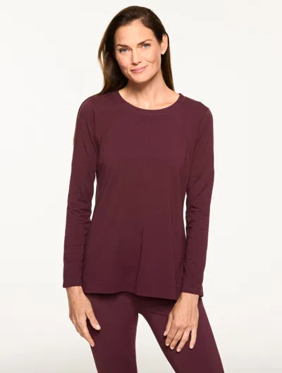 Talbots Plus Petite - Supersoft Jersey Crewneck T-shirt - Rich Burgundy - 1x