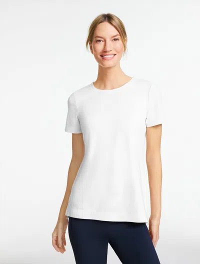 Talbots Plus Petite - Supersoft Jersey Short Sleeve Crewneck T-shirt - White - X