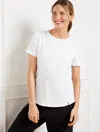 Talbots Plus Petite - Supersoft Jersey Short Sleeve T-shirt - White - 3x  In White
