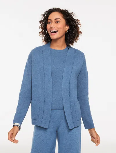 Talbots Plus Petite - Sweater Studio Open Front Cardigan - Moonlight Blue Heather - 2x  In Multi