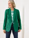 Talbots Plus Petite - Tailored Seaming Linen Blazer - Heritage Green - 16