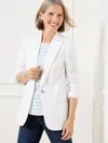 Talbots Plus Petite - Tailored Seaming Linen Blazer - White - 22  In White